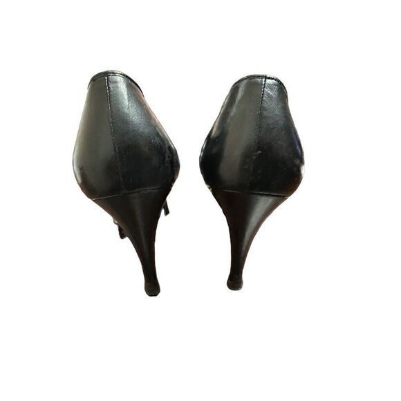 Chanel - Black Leather Strap Heels Sz37 1//2 US 7 - Picture 6 of 8